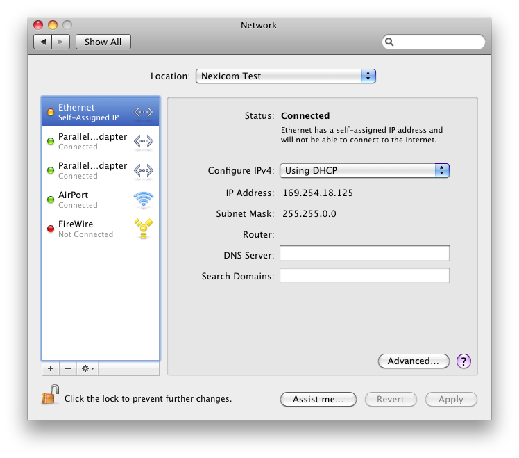 crossover osx ip address