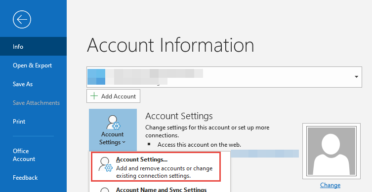 outlook 365 add email account advanced options